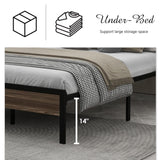 Tuconia Grey King Bed Frame with LED Lights, Storage Headboard & Built-In Charging Station Tuconia