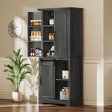 YITAHOME Pantry Cabinet, 71-Inch Tall Freestanding Storage Cabinet with 4 Drawers, Farmhouse Cupboard with Doors Storage, Adjustable Shelves, for Living Room, Dining Room, Gray Oak YITAHOME