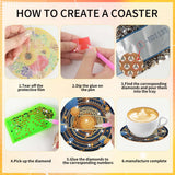 Mystical Moon Diamond Art Coasters: 8 Pcs Witchy Diamond Painting Coaster with Holder and Cork Pads, Celestial Diamond Art Coasters for Adults Beginners DIY Crafts Home Decor Gifts CRASHOT