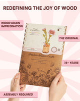 ROBOTIME 3D Puzzle Wooden Flower Pink Carnation DIY Model Kit to Build for Adults Artifical Bouquet Collection Craft Brain Teaser Puzzle Creative Gift Home Decor ROBOTIME