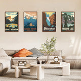 Okarina 4 Pack Paint by Numbers Kit for Adults with Frame National Park, Framed Paint by Number for Adults Beginner with Wooden Easel, DIY Painting by Numbers Canvas Framed for Home Decor 8 x 12 Inch Okarina