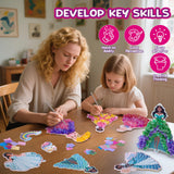 JolliBrix Poke in Kits for Girls - Princess, Arts and Crafts for Kids, Tufting Kit for Kids, Toys for Girls Ages 4 5 6 7 8+, Mess Free Art Activity, Great Gift for Birthday, Christmas JolliBrix