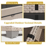 Aukreolis 10 Pieces Patio Furniture Set, Outdoor Sectional Wicker Sofa with Thick Cushions and Storage Coffee Table, Rattan Patio Conversation Sets for Deck Yard Poolside, Black Aukreolis