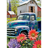 DOMROM Truck Diamond Painting Kits for Adults, Flowers Truck 5D Diamond Art Kits for Beginner, DIY Full Drill Diamond Dots Paint by Diamonds Gem Art and Crafts for Home Decor 12x16 inch DOMROM