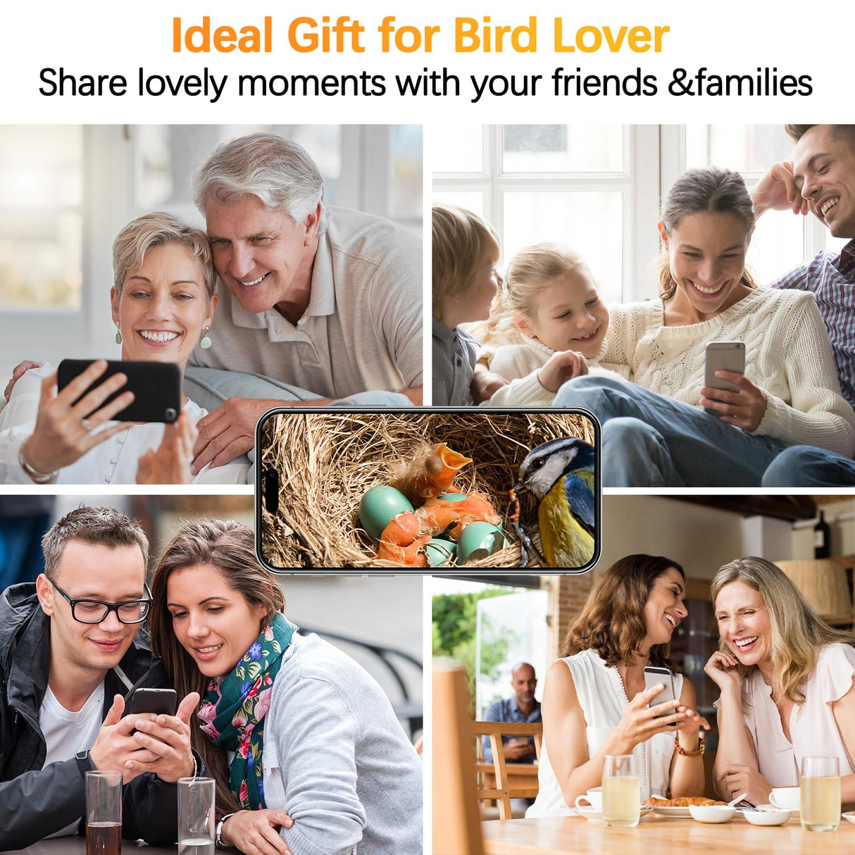 Bird House with Camera, 5MP Smart Birdhouse Camera with Solar Powered, Bird Box Camera for Families, Motion Detection & 32GB SD Card, Watch Bird Nesting & Hatching in Real Time, Ideal Gift for Friends Camii