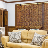 Tgzwme 2 Pack Retro Bamboo Roll-up Reed Shades - 47" W x 71" H Natural Light Filtering Window Blinds Tgzwme