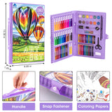 2 Pack Art Kit, Vigorfun Drawing Painting Art Supplies for Kids Girls Boys Teens, Gifts Art Set Case Includes Oil Pastels, Crayons, Colored Pencils, Watercolor Cakes (Purple) VigorFun