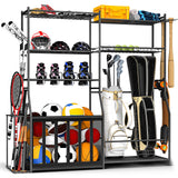 Garage Sports Equipment Organizer with Golf Bag Stand, Balls Storage Rack, and Toy Organizer – Durable Indoor/Outdoor Multi-Use Rack for Kids' Gear and Seasonal Items SPIDERCAMP