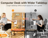 ODK Computer Desk with 6 Drawers, 40 Inch Small Desk with Storage, Reversible Desk with Headphone Hook for Home Office, Work Study Table for Bedroom, Rustic Brown ODK