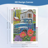 DOMROM Truck Diamond Painting Kits for Adults, Flowers Truck 5D Diamond Art Kits for Beginner, DIY Full Drill Diamond Dots Paint by Diamonds Gem Art and Crafts for Home Decor 12x16 inch DOMROM