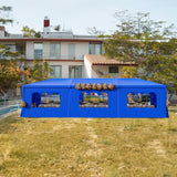 Blue Party Tent 10x30 Outdoor Canopy Tent with 8 Removable Sidewalls Heavy Duty Wedding Events Tents for Parties Waterproof Patio Gazebo Shelter for Birthday Graduation Backyard DOINUO