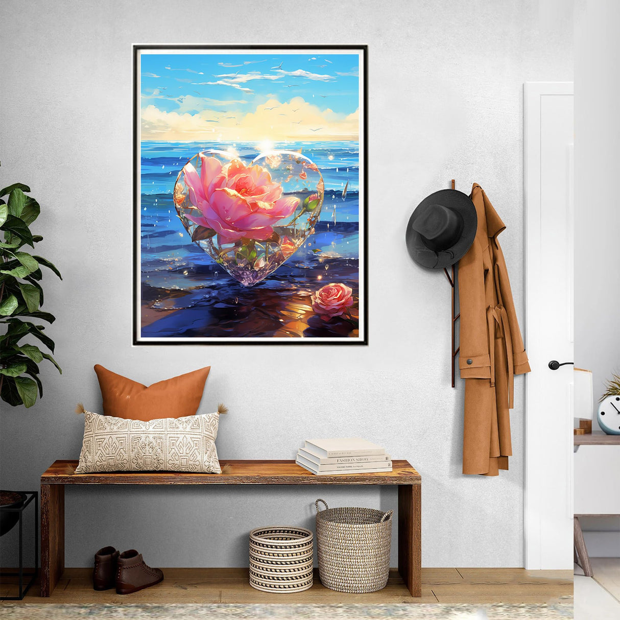 SKRYUIE Paint by Numbers Kits for Adults Love, Acrylic Oil Rose Paint by Numbers for Adults Beginner Canvas with Brushes Paintwork Art Crafts for Home Decor 16x20 inch x7 SKRYUIE