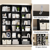 Gyfimoie 71" Triple Wide Bookshelf, 6 Tier Tall Bookcase with Storage, Large Book Shelves with 18 Open Display Shelves, Black Bookcase for Living Room, Study, Home Office, Library (Black) Gyfimoie