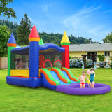 Inflatable Bounce House with Slide for Kids - Backyard Modular Rainbow Castle Combo Bouncer with Water Pool, Outdoor Toys, Jumpers for Kids - Bounce House with Blower & Stakes - 12' x 12' Area Pogo Bounce House