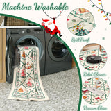 LIVEBOX Machine Washable Christmas Area Rug 5x7 - Moroccan Rug Thin Non-Slip Christmas Rugs for Living Room Bedroom,Large Neutral Low-Pile Green Rugs for Dining Room Office, Beige/Green LIVEBOX