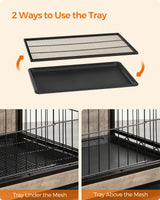 Feandrea Dog Crate Furniture, 32.5" Side End Table, Modern Kennel for Dogs Indoor up to 45 lb, Heavy-Duty Dog Cage with Multi-Purpose Removable Tray, Double-Door Dog House, Greige UPFC002G01 Feandrea