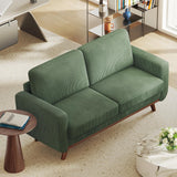 Vesgantti 68" Loveseat Sofa Green, Comfy Corduroy Couch with Spring Cushion, Sofa Couch with Solid Wood, Modern Couch with Deep Seat, Sofa for Bedroom, Loveseat for Living Room, Green Office Couch Vesgantti