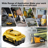 BEKBEKWAY 6.0Ah Replacement for Dewalt 20V Max Battery Compatible with Dewalt 20v Battery Lithium-ion Battery DCB200 DCB205 DCB207 DCB204 DCB201 DCB200 Series Power Tools 4Packs (Yellow) BEKBEKWAY