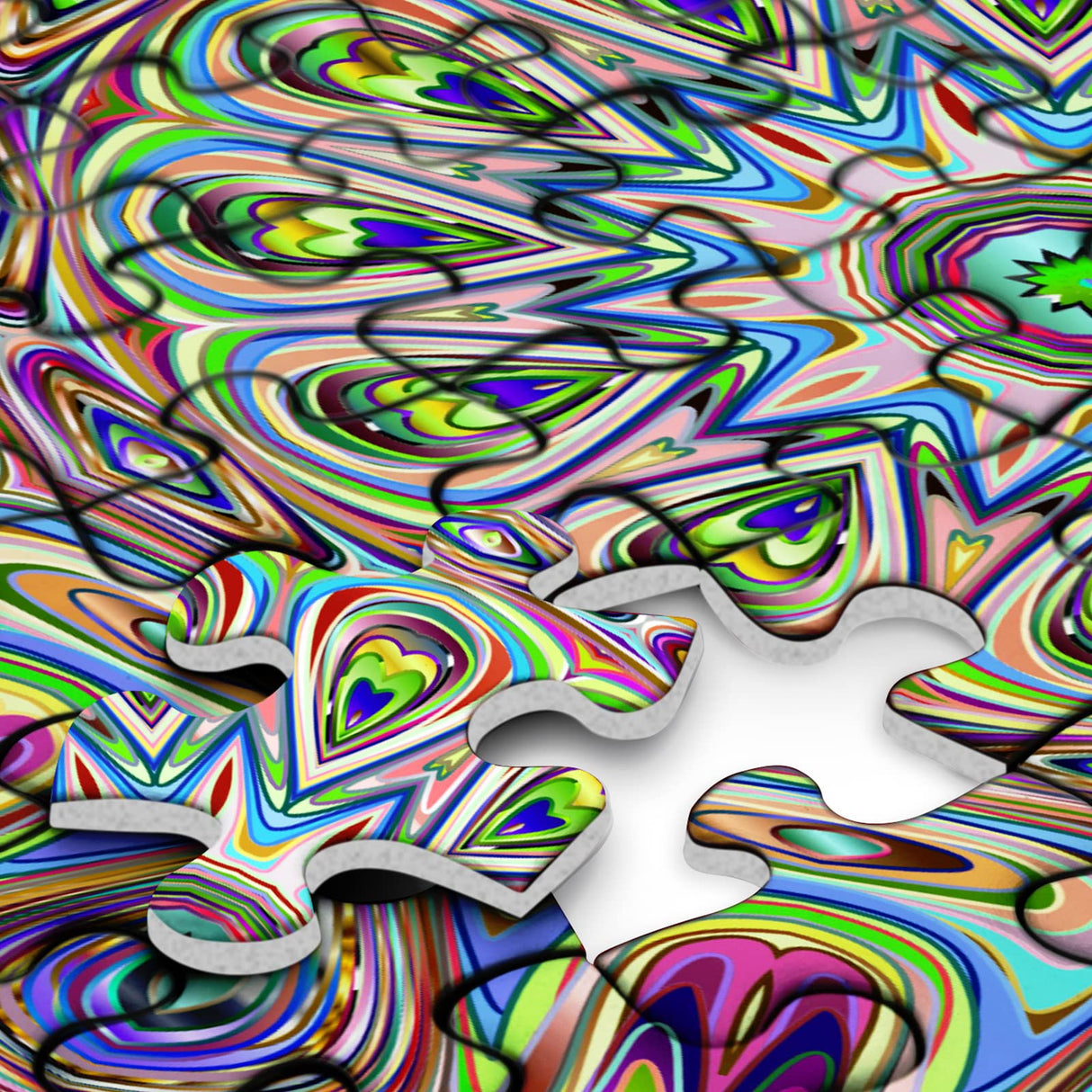 Mandala Flower Puzzles for Adults 1000 Pieces, Difficult Impossible Hard Puzzle, Round Colorful Trippy Challenge Jigsaw Puzzle PPuzzling