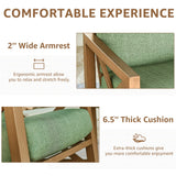 NATURAL EXPRESSIONS Rocking Bistro Set, 3 Piece Outdoor Patio Conversation Furniture Set with 2 Rockers and 1 Metal Coffee Table with Thick Cushions for Backyard,Porch,Poolside,300lbs NATURAL EXPRESSIONS