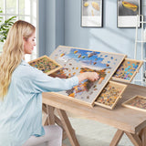 Becko US 1000-Pc Tilting Jigsaw Puzzle Board with 4 Drawers & Cover, Adjustable Jigsaw Puzzle Table with Built-in Easel/Stand, Portable Boards with Storage for Adults, with Premium Flannel Tabletop Becko US