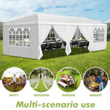 Hnndlra Party Tent 10'x30', Upgraded Galvanized Tents Outdoor Wedding Tent for Parties, Outdoor Carport Party Canopy Tent with 8 Removable Sidewalls, for Wedding Birthday Graduation Event Hnndlra