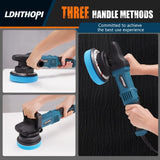 LDHTHOPI Dual Action Polisher, 980W 5/6 Inch Random Orbital Buffer Polisher for Car Detailing, 2800-5800RMP, 6 Variable Speed Buffer Polisher with 8 Detachable Pads LDHTHOPI