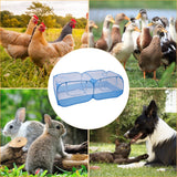 Jhua Pet Playpen for Small Animals, Portable Chicken Run with Cover, Foldable Chicken Coop Outdoor, Play Pens for Small Pets with Transparent Mesh Walls for Chicken Duck Puppy Cat Rabbit (Blue) Jhua