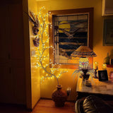 Vines for Home Decor, 7.5Ft Christmas Swags Decorations Indoor Artificial Plants Tree Branches 144 LEDs Lighted Willow Vine Lights for Walls Bedroom Living Room Decor Aesthetic (1PCS, No Remote) Yongblus
