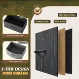 WLIVE Dresser for Bedroom, 5 Drawer Dressers with Charging Station, Fabric Chest of Drawers with Open Shelves, Storage Dresser for Living Room, Closet, Entryway, Charcoal Black Wood Grain Printt WLIVE