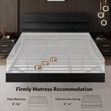 iPormis King Size Floating Bed Frame with LED Lights & Charging Station, Platform Bed with Wooden Storage Headboard, Steel Slats Support, No Box Spring Needed, Easy Assembly, Noise-Free, Black iPormis