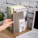 MyGift Whitewashed Wood Desktop Bookends, Decorative Bookshelf Display Organizers Office Book Shelf Decor, 1 Pair MyGift