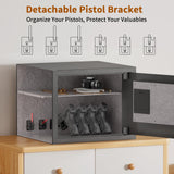 Billconch Smart Gun Safe for Multiple Pistols - Biometric Automatic Lock Safe Box with LCD Display/Voice Guide/Foldable Gun Racks, Quick Access Unlock with Fingerprint/Keypad/Key/App BILLCONCH