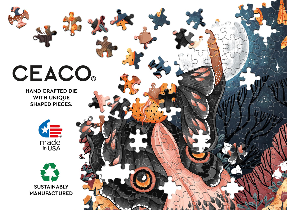 Ceaco – Mystic Moth Lady - 300 Piece Jigsaw Space Saver Puzzle – Puzzles for Smaller Spaces and Surfaces Ceaco