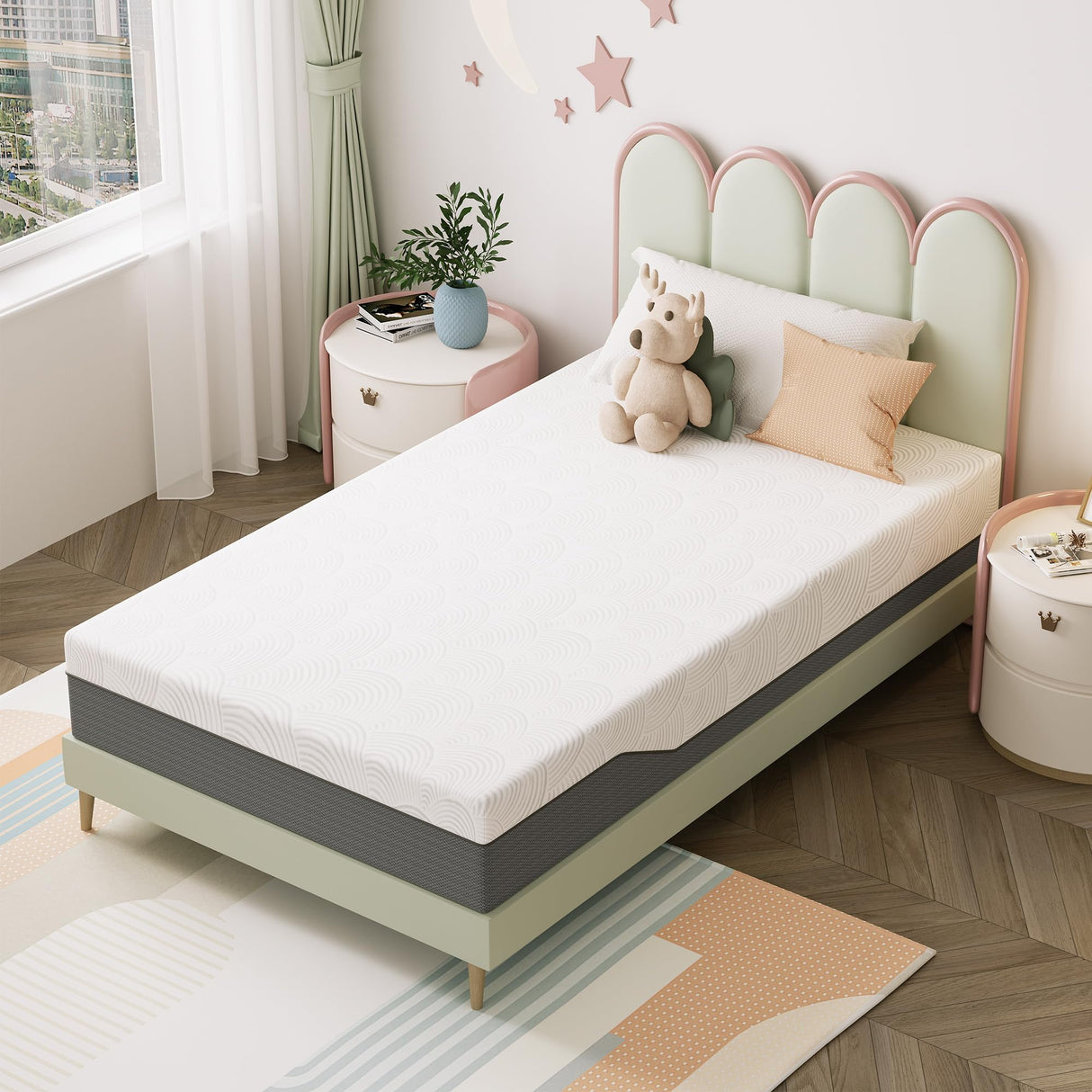 12 Inch Twin XL Mattress, Memory Foam Mattress for Cool Sleep & Pressure Relief, Medium Firm Support, Removable Cover, No Fiberglass JOYRIDE SLEEP