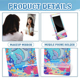 NUFTVI 2 Pack Diamond Painting Cell Phone Holder, DIY Full Crystal Cute Dolphins Diamond Art Phone Holder and Mirror, Diamond Art Kits for Beginner Adult NUFTVI