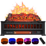 Alpaca Electric Fireplace Logs 20-Inch, Remote Controller Fireplace Insert Log Heater, Adjustable Flame Colors, Realistic Fake firewood Flame, Overheat Protection, Timer, Thermostat, 1500W Black Alpaca