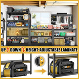 Garage Shelving Metal Storage Shelves 3500LBS Garage Storage Shelves Heavy Duty 5-Tier Adjustable Shelving Units for Basement, Commercial, Warehouse, Industrial, Black PRESTELION