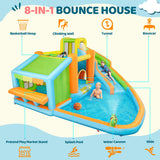 Yaheetech Inflatable Bounce House, Water Bouncer Castle for Kids Aged 3-10 W/Splash Pool, Toy Market Stand, Bouncer Area, Slide, Climbing Wall, Storage Bag, 520W Blower for Outdoor Backyard Yaheetech