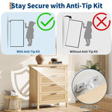 GarveeHome Fluted 4 Drawers Dresser for Bedroom, 35.4 in Tall Chest of Dressers for Closet, 4 Fluted Drawers with Metal Handle, Large Clothes Storage Cabinet for Bedroom, Nursery, Living Room, Natural GarveeHome