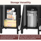 MAHANCRIS 20-40 Gallon Fish Tank Stand, Aquarium Stand with Power Outlet and Storage Cabinet, Heavy Duty Tank Stand Suitable for Turtle Tank, Reptile Terrarium, for Home Office, Black FTHB40E01 MAHANCRIS