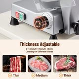 Takywep Electric Meat Slicer, 10" Non-sticky Stainless Steel Blade, Electric Frozen & Deli Meat Cheese Ham Food Slicer with Sharpening Stone, Adjustable Slice Thickness, for Commercial and Home, 240W Takywep