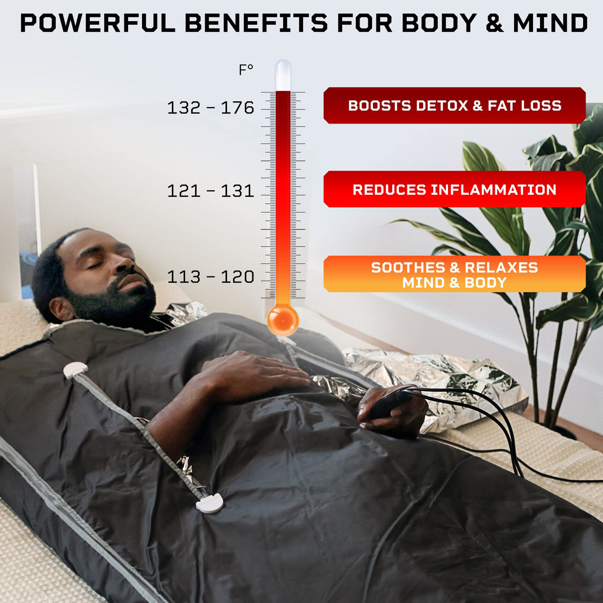 LifePro Sauna Blanket for Detoxification - Portable Far Infrared Sauna for Home Detox Calm Your Body and Mind Regular Black LifePro