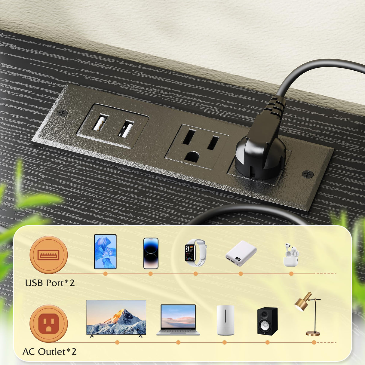 TV Stand with LED Lights & Power Outlets, Entertainment Center for 50" Inch TV, 5 Drawers TV Stand for Bedroom Dresser with Shelves for Living Room, Sturdy Metal Frame, Black EnHomee