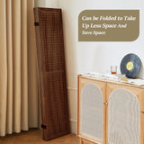 Leesinwing 4 Panel Room Dividers and Folding Privacy Screens, 5.6Ft Wooden Pegboard Display, Privacy Dividers for Bedroom, Portable Dispxlay Board Organizer for Store, Jewelry Display, Dark Brown Leesinwing