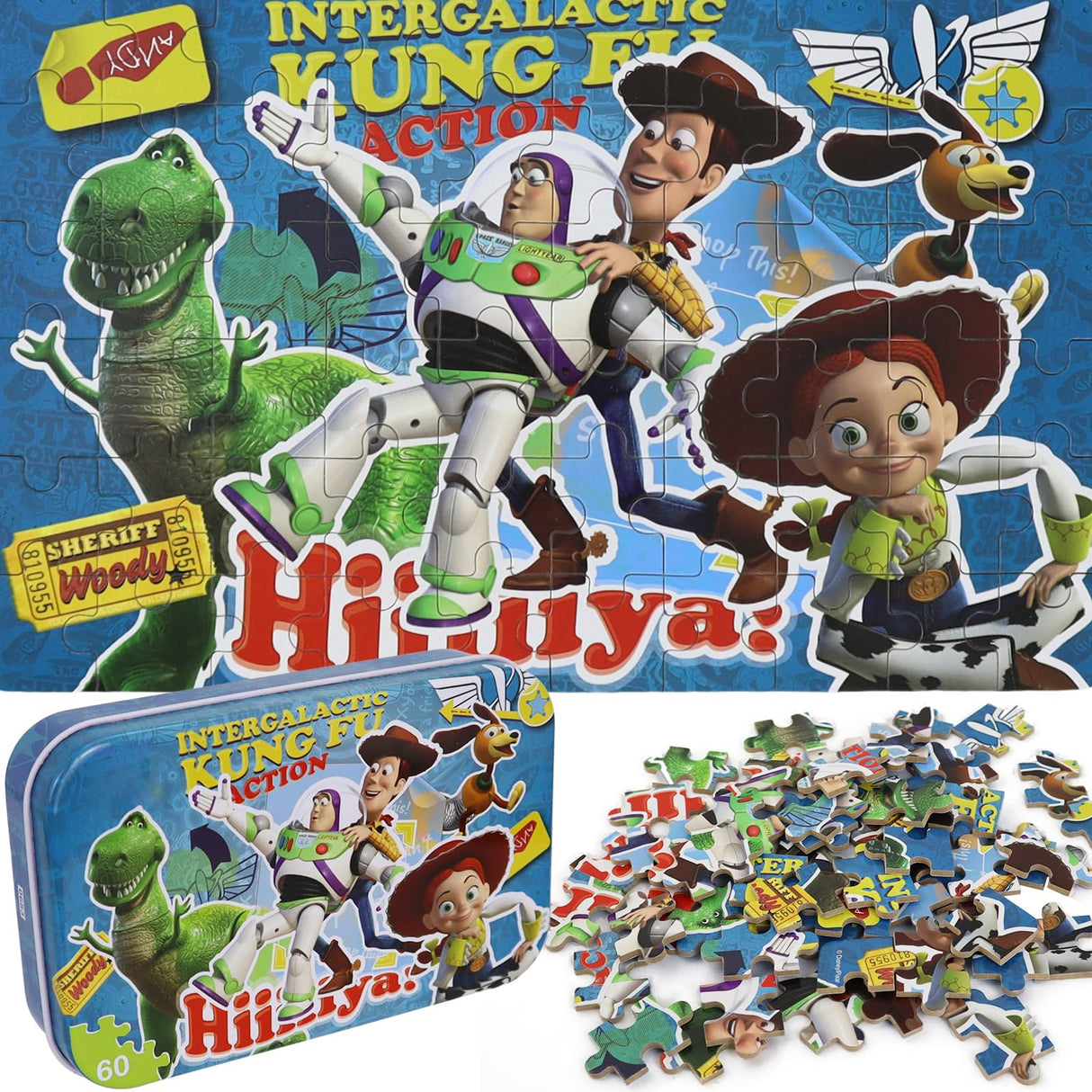 60 Piece Toy Story Puzzles in a Metal Box for Kids Ages 4-8 Jigsaw Puzzles for Girls and Boys Great Gift for Children (0683) DPLEFO