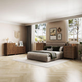 affeivul Mid Century Modern Dresser, 5 Drawer Dresser for Bedroom Wood, Farmhouse Wooden Storage Cabinet Side Table with Solid Wood Legs, Tall Skinny Nighstand for Closet, Living Room (Walnut) affeivul