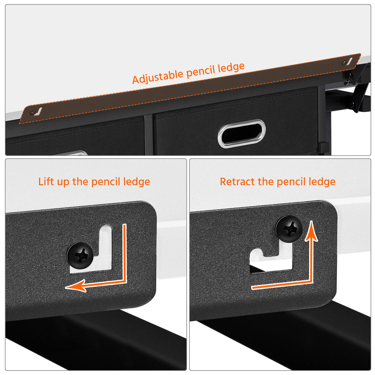 Yaheetech Height Adjustable White Art Desk for Adults, Tilting Tabletop Drafting Drawing Table with Extra Large Desktop and Drawers, Foldable Stand up Craft Painting Table and Chair Set with Stools Yaheetech