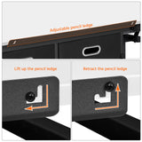 Yaheetech Height Adjustable White Art Desk for Adults, Tilting Tabletop Drafting Drawing Table with Extra Large Desktop and Drawers, Foldable Stand up Craft Painting Table and Chair Set with Stools Yaheetech