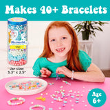 Creativity for Kids Mermaid Bead Jewelry Jar: Create 40+ Friendship Bracelets for Girls, DIY Girls Beads Jewelry Making Kit, Mermaid Gifts, Kids Craft for Ages 6-8+ Creativity for Kids